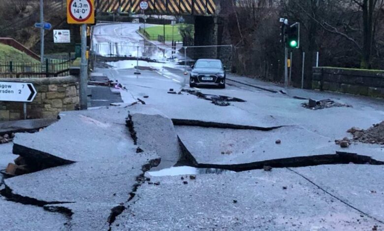 Glasgow Water Main Break on Shettleston Road