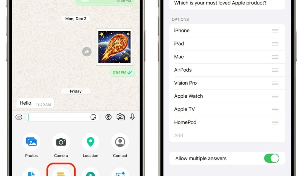 Create a Poll on WhatsApp